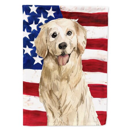 Carolines Treasures Patriotic USA Golden Retriever Flag Canvas House Size CK1730CHF